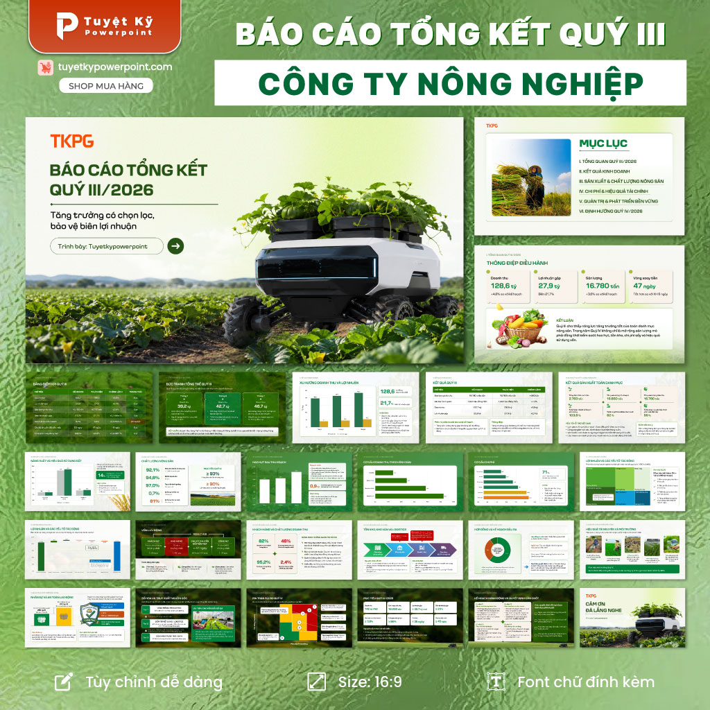 báo cáo quý 3 công ty nông nghiệp