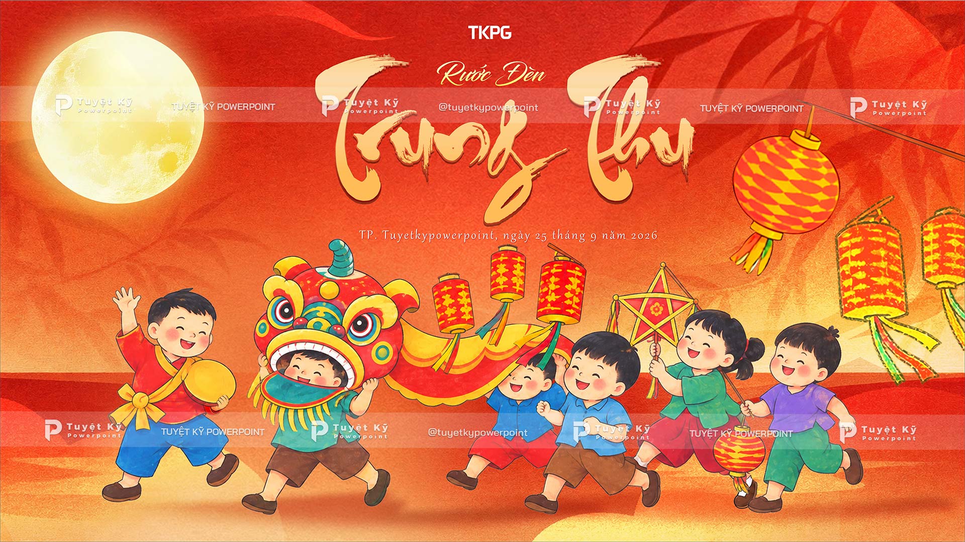 backdrop rước đèn trung thu