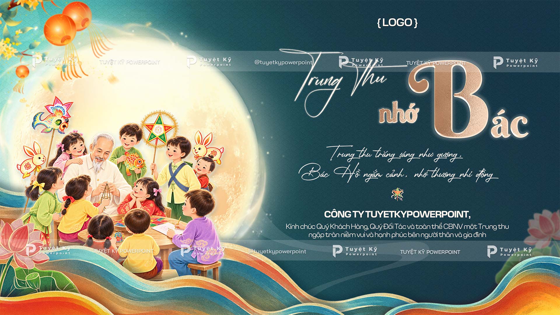backdrop trung thu bác hồ thiếu nhi