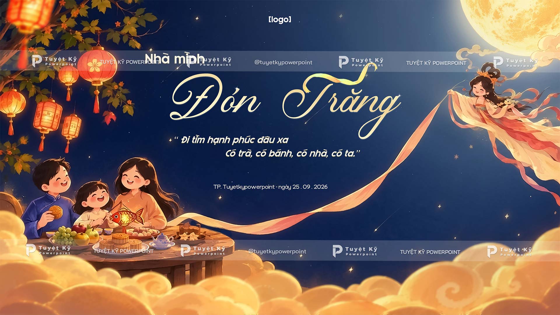 backdrop trung thu đoàn viên