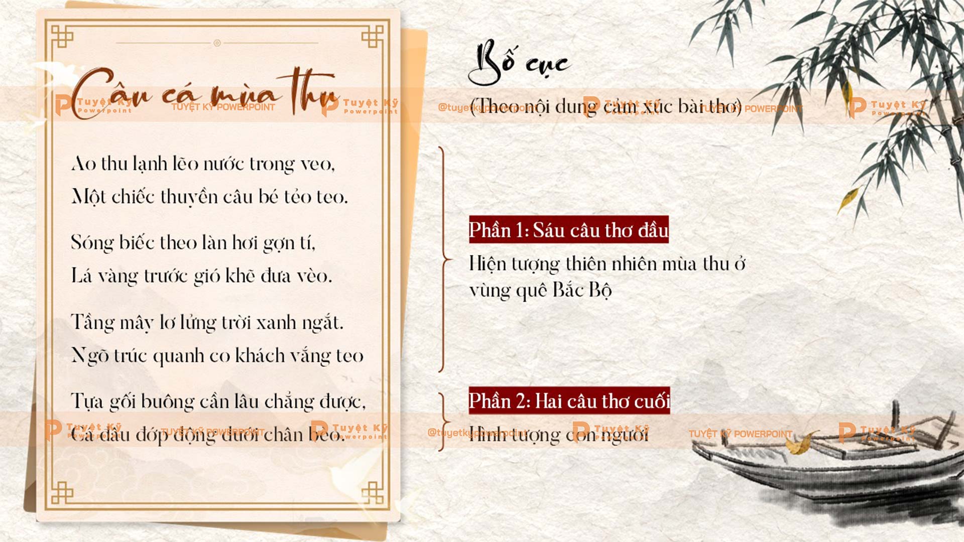 bố cục bài thơ thu điếu