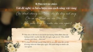 lời đề nghị và biểu hiện của cách sống vội vàng