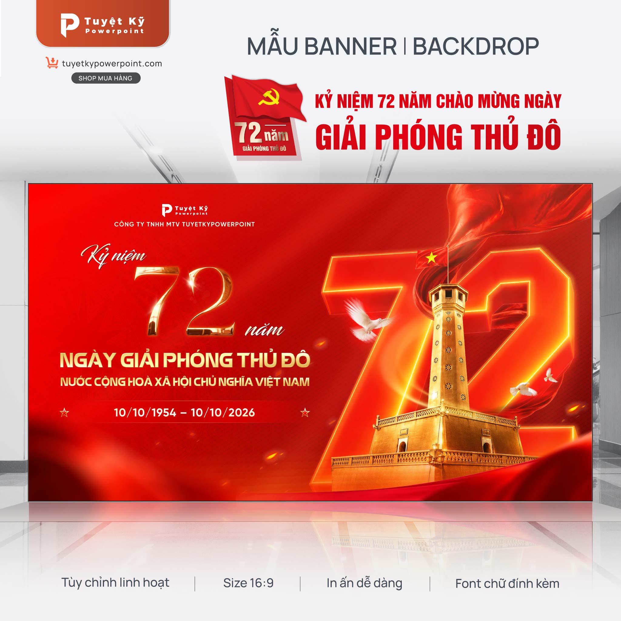 backdrop ngày giải phóng thủ đô ngày 10/10
