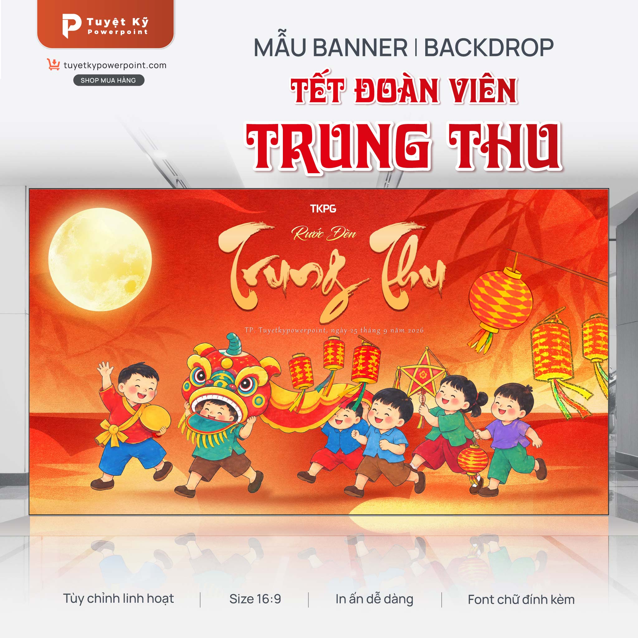 backdrop rước đèn trung thu