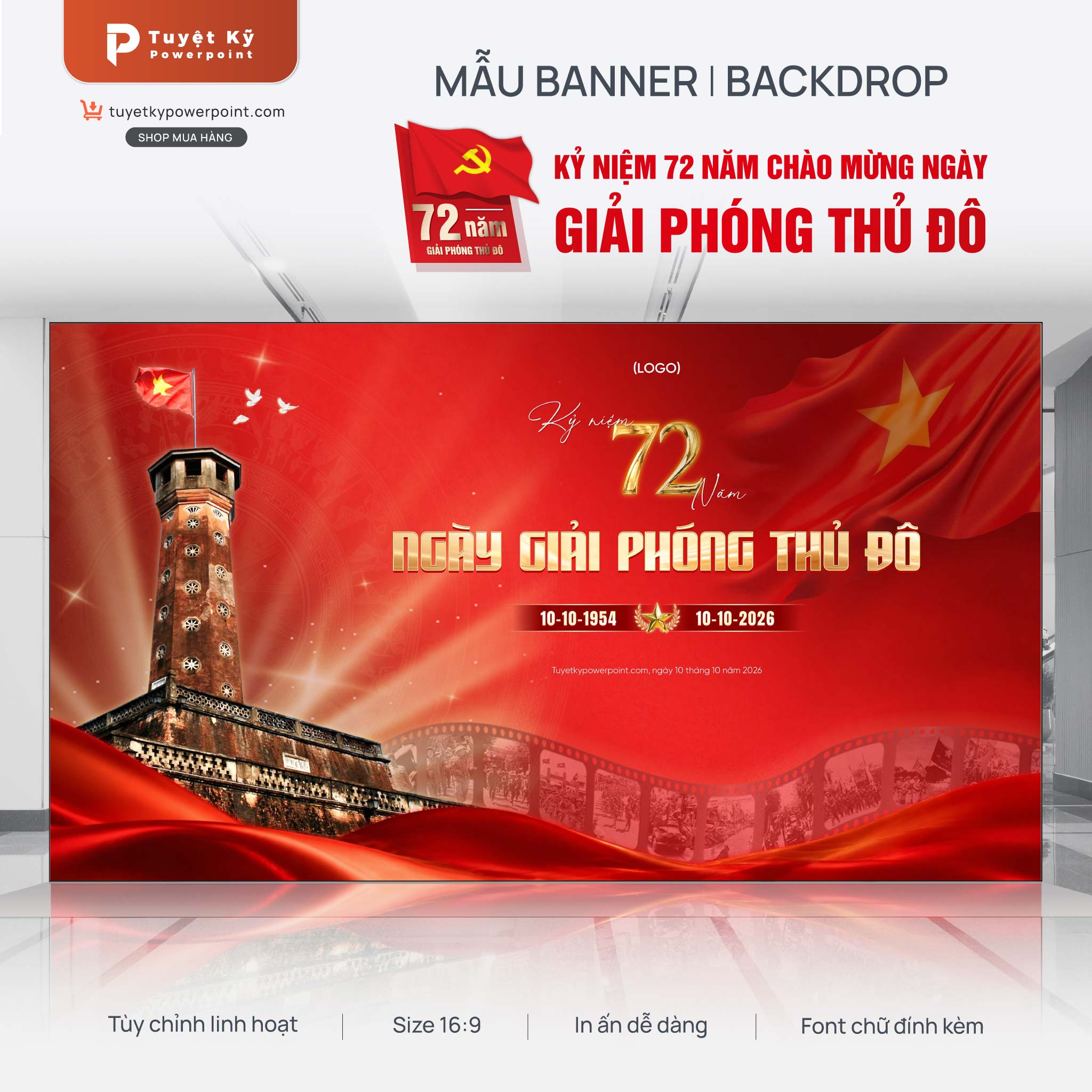 backdrop banner ngày giải phóng thủ đô