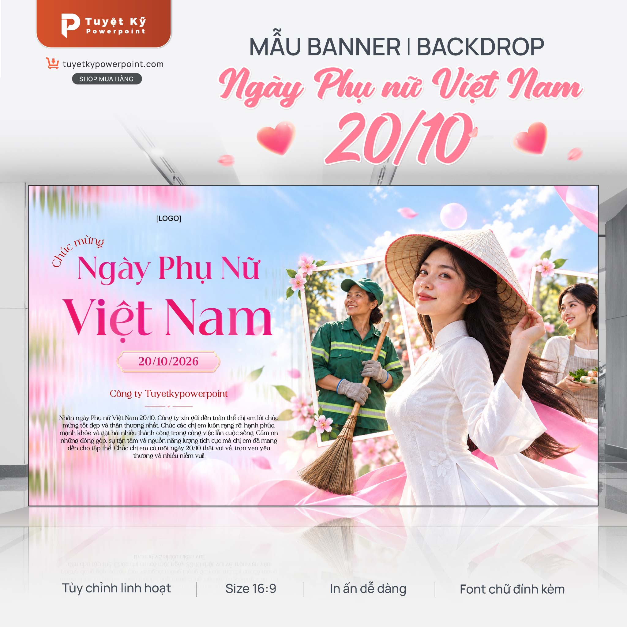 backdrop ngày phụ nữ việt nam